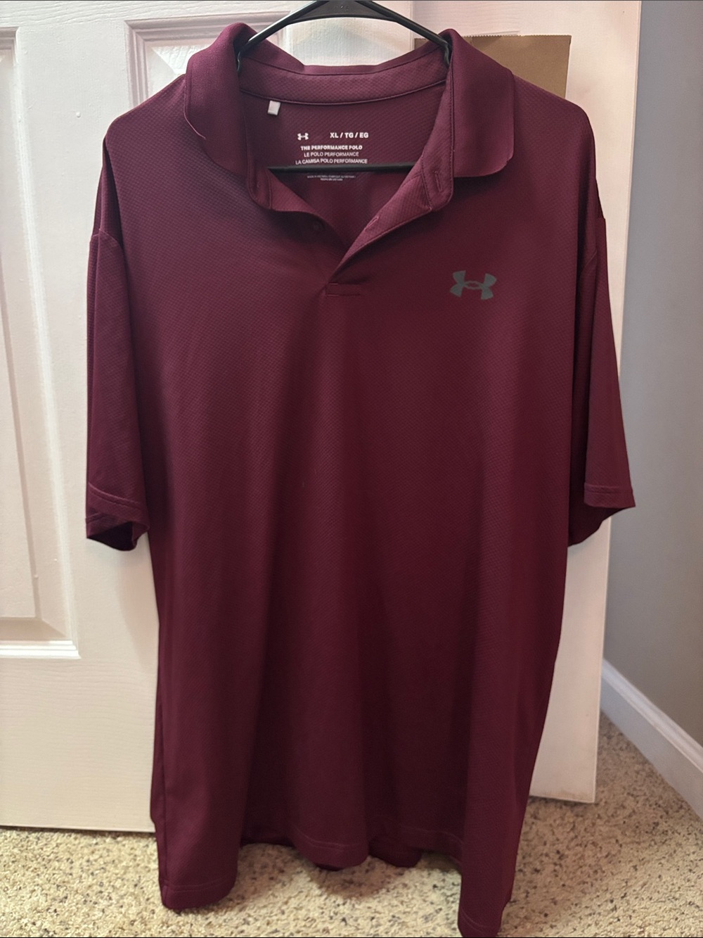 Under Armour Men's Maroon Polo Performance Shirt